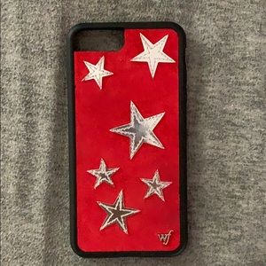 Red star wildflower phone case